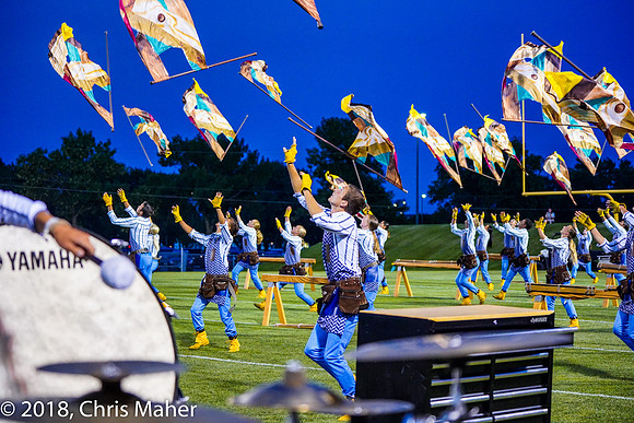 036-Flags at Twilight - Blue Stars