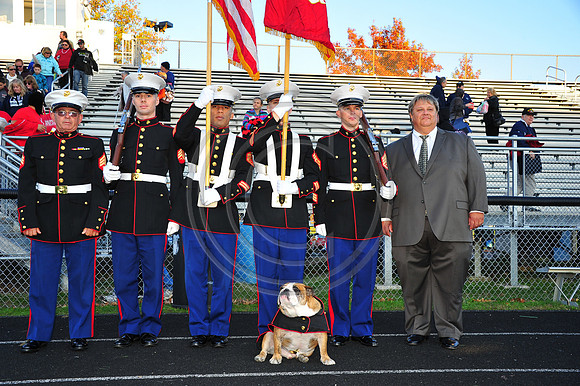 Northern Lehigh band director Mr. Carroll with the Marines-878